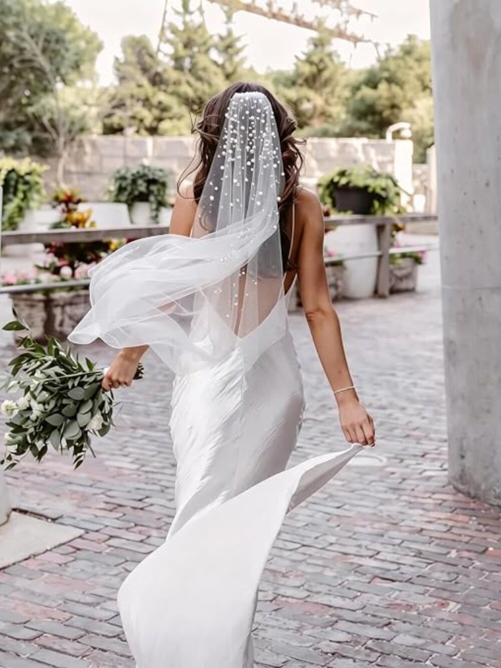 Pearl Wedding Veil 1 Tier